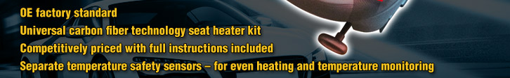 Universal carbon fibre technology seat heater kits for mini vehicles